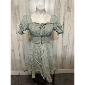 Simplee green flare dress